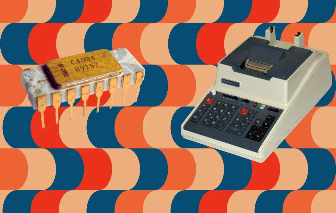 Une calculatrice à l'origine du premier microprocesseur : l'Intel 4004 (1971)