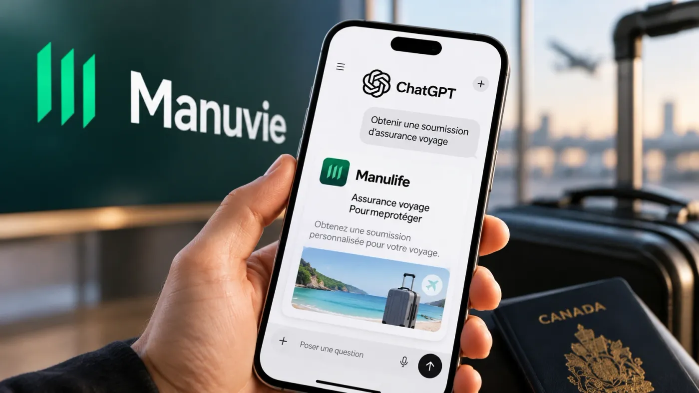 Manuvie permet d’obtenir une soumission d’assurance voyage dans ChatGPT