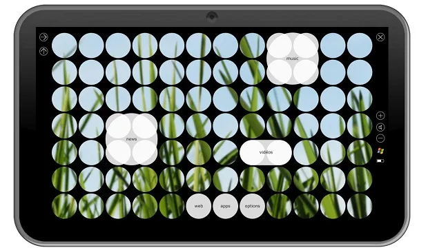 Tablette Exo PC , affichant son interface tactile