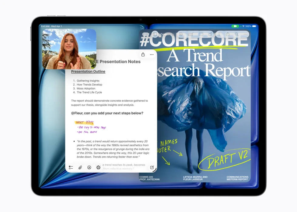Le nouvel iPad Air avec M4 est plus puissant et polyvalent que jamais, avec des performances exceptionnelles, plus de mémoire, une connectivité améliorée et des fonctionnalités révolutionnaires grâce à iPadOS 26.